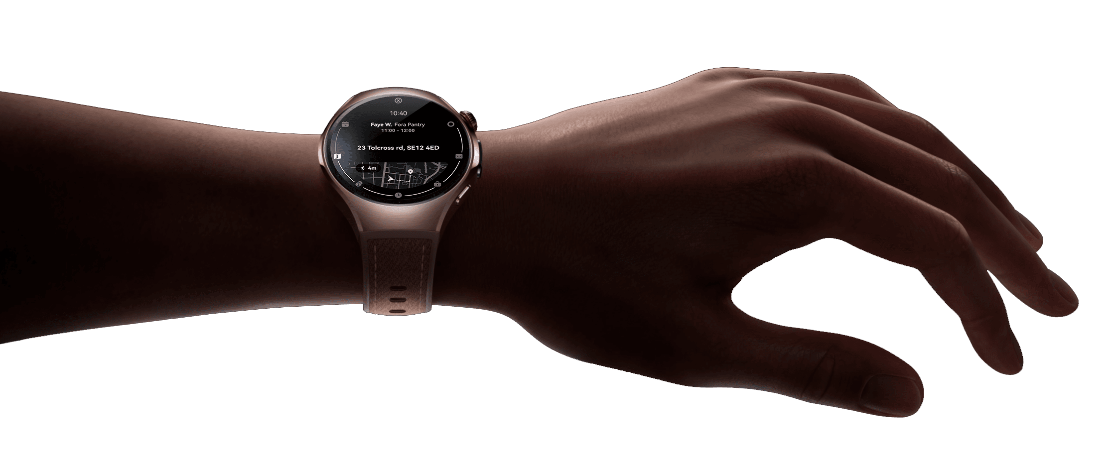 Body Clock watch worn on a hand