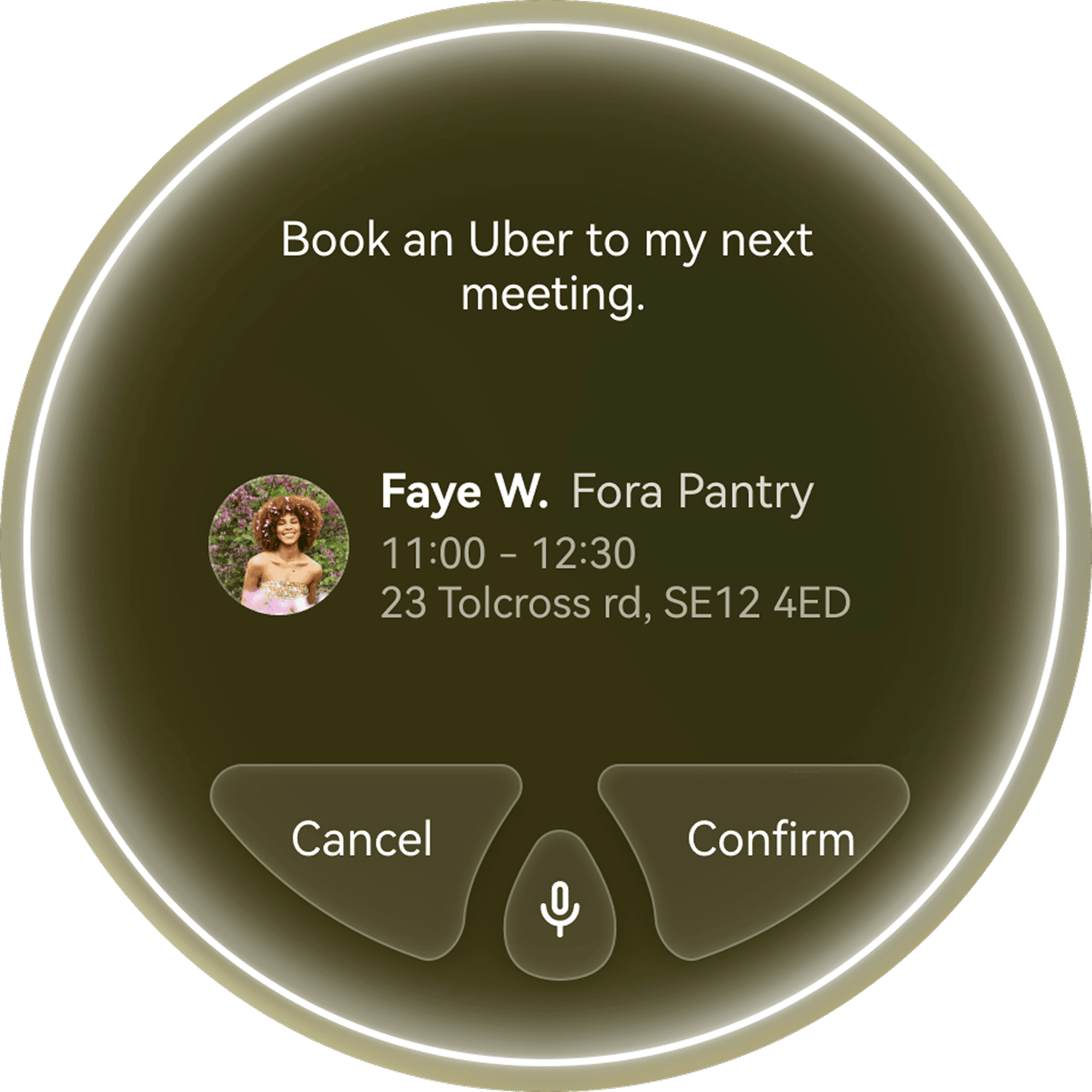 User Confirmation watch screen