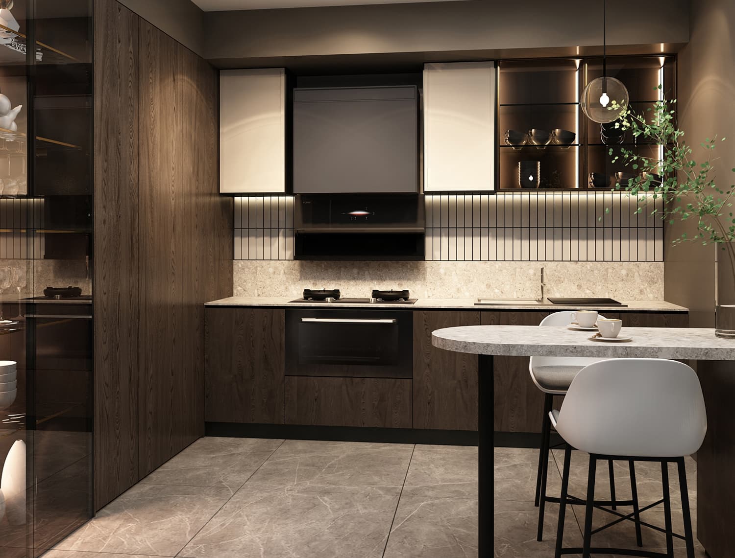 FOTILE A1.i Integrated Cooling Range Hood installed in a contemporary kitchen