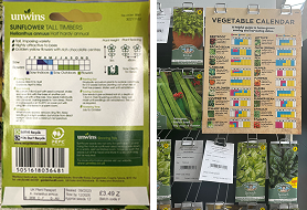 Seed packets and vegetable calendar research photos