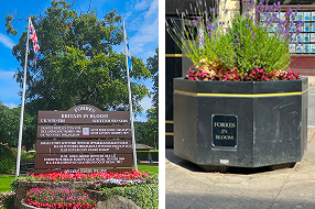 Grant Park street sign and flower planter photos