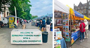 Edinburgh farmers market and Grassmarket field research photos